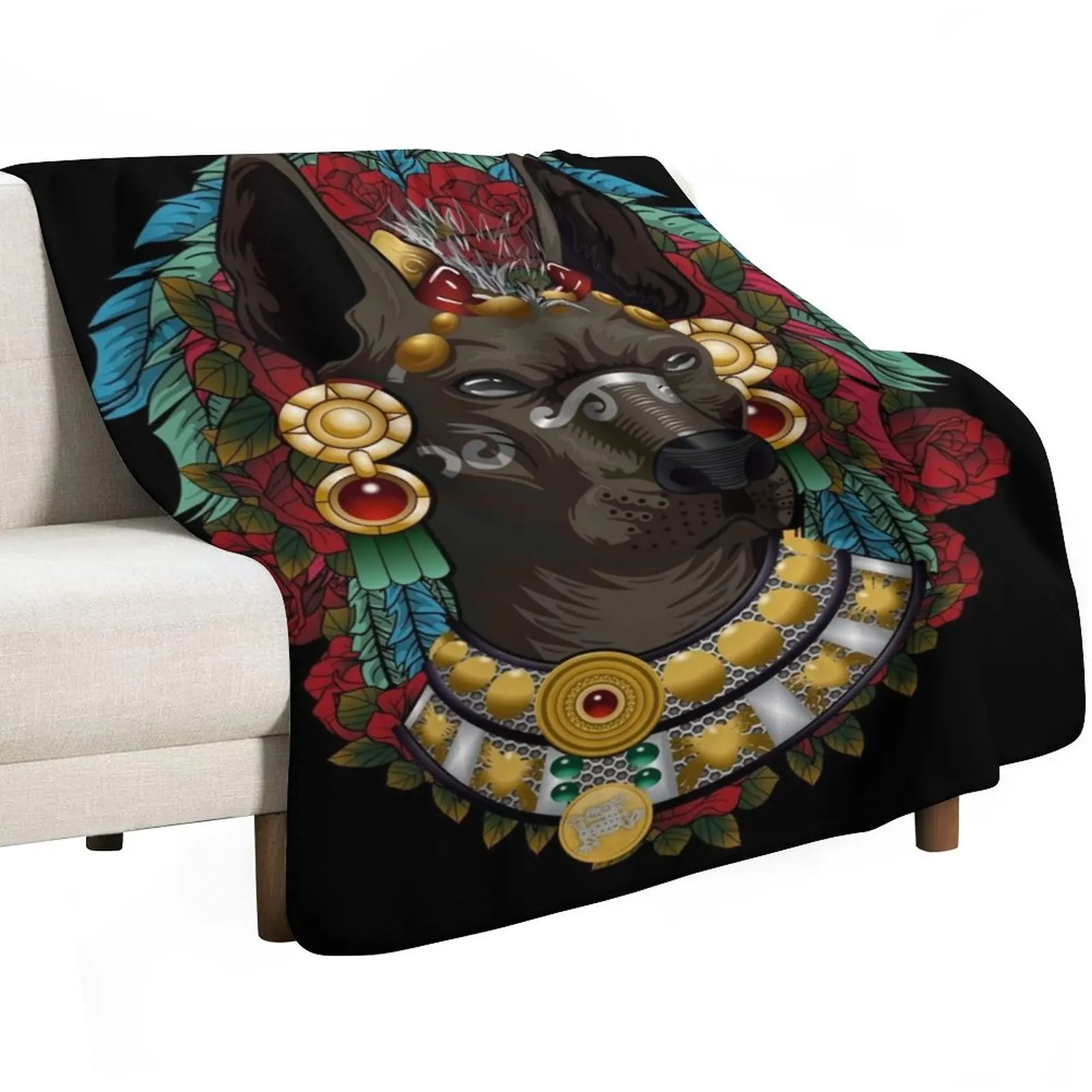 Xoloitzcuintle Throw Blanket Multi-Purpose Plaid on the sofa Decorative Beds Decorative Throw Tourist Plush Blankets