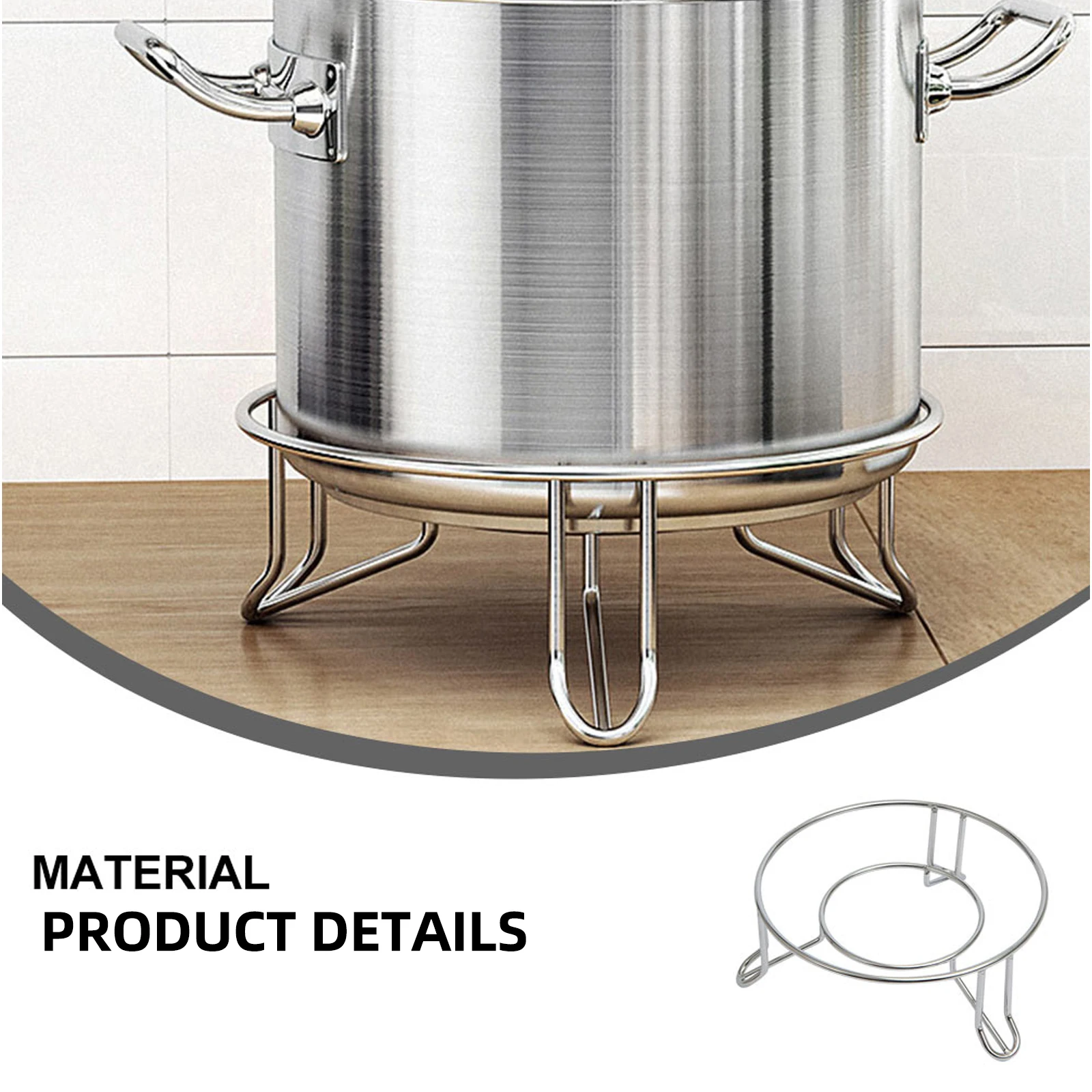 

1Pcs Heat Insulated Stainless Steel Pot Rack Round Shape Steam Holder Kitchen Tool Pot Organizer Steam Rack Steaming Holder