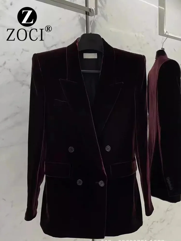 [ZOCI] Advanced velvet suit jacket women early autumn new French high-end design, light luxury temperament, socialite