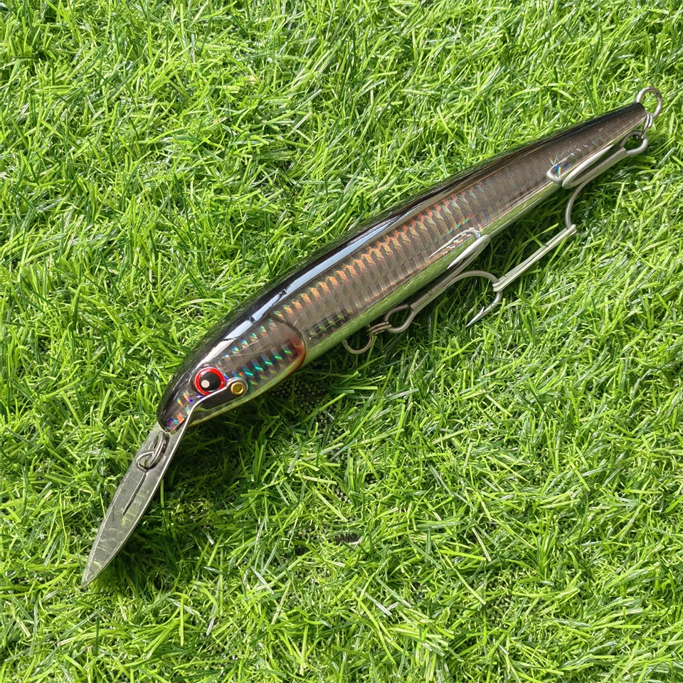 Trolling Casting Minnow Angelköder 130 mm 32 g 185 mm 60 g 225 mm 76 g Köder künstlicher harter Köder für Seeboot-Angelköder – Detail 2