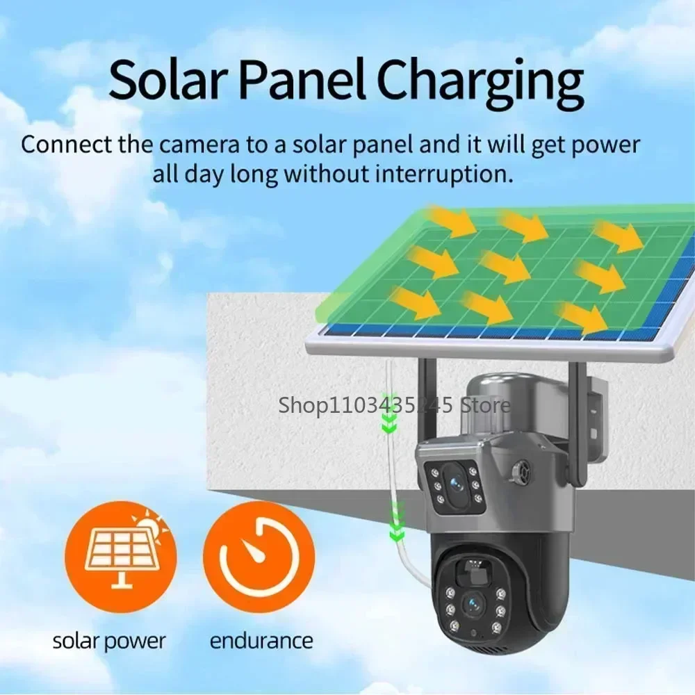 La fotocamera solare con scheda Sim 4K 8MP viene fornita gratuitamente con una telecamera IP esterna con memoria da 256G protezione di sicurezza a