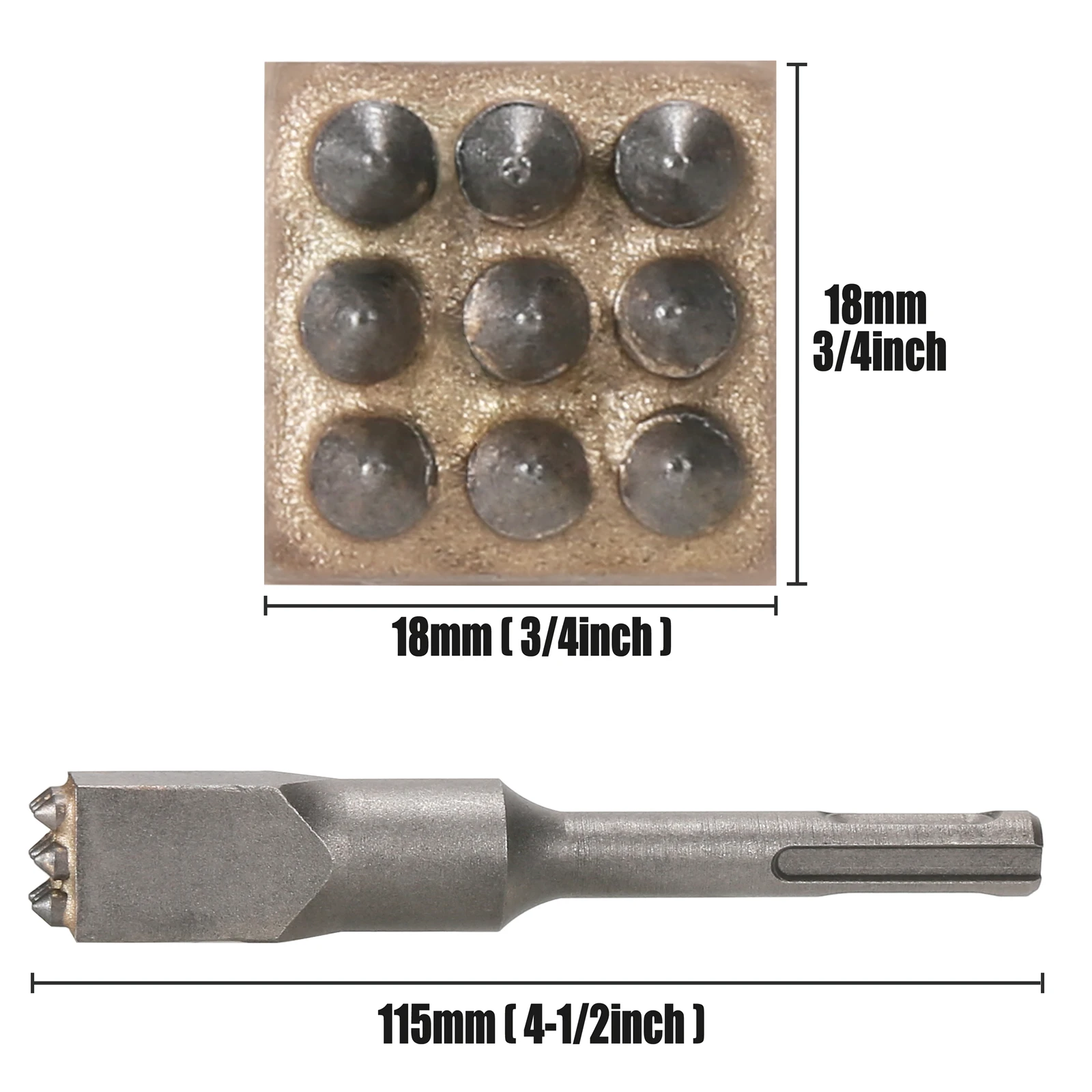 Imagem -02 - Sds Plus Shank Tungsten Carbide Tipped Dentes Micro Cinzel Bush Martelo Brocas para Cimento Concreto Pedra Mármore Granito