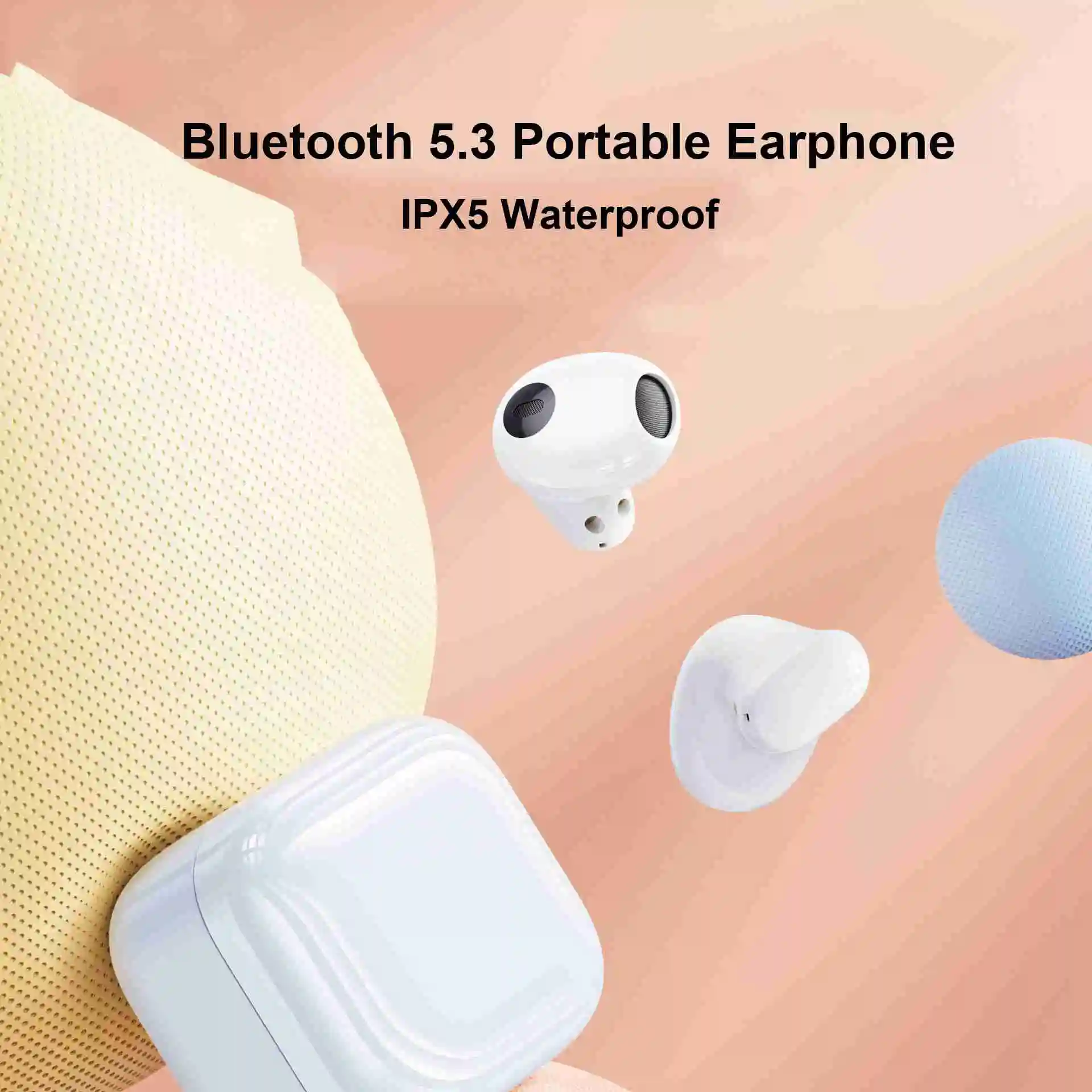 

Mini Wireless Bluetooth Earphones Ice Block Shape IP7 Waterproof HIFI Bass Sport Game Headphones In Ear Sleeping ENC Earphones