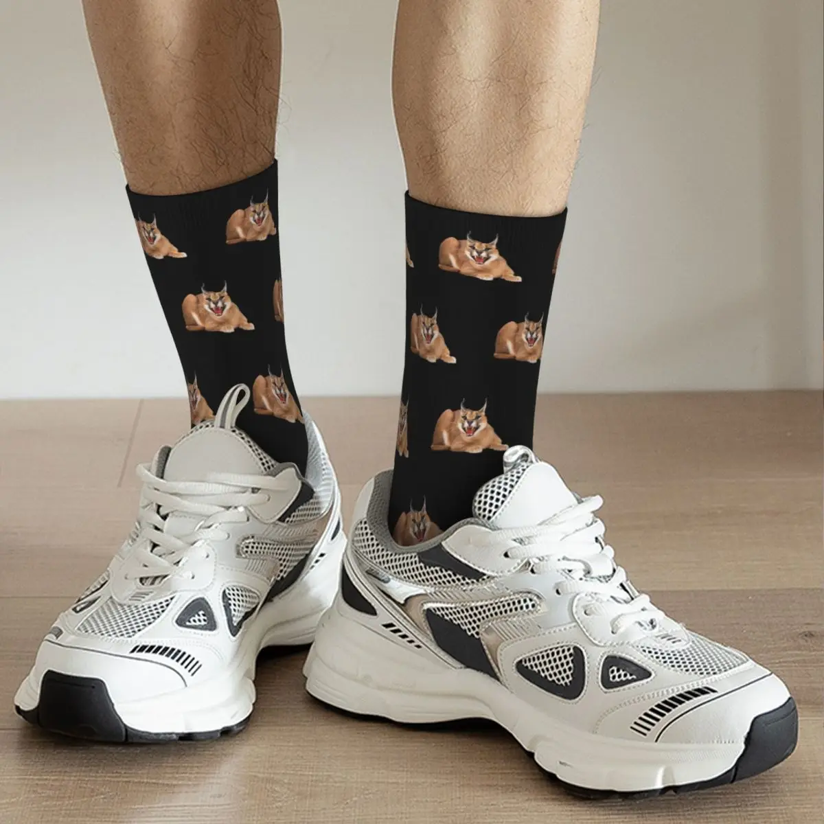 Floppa-Calcetines largos de alta calidad para hombre y mujer, medias con diseño de gato y Animal, estilo Harajuku, accesorio para todas las estaciones, ideal para regalo de cumpleaños