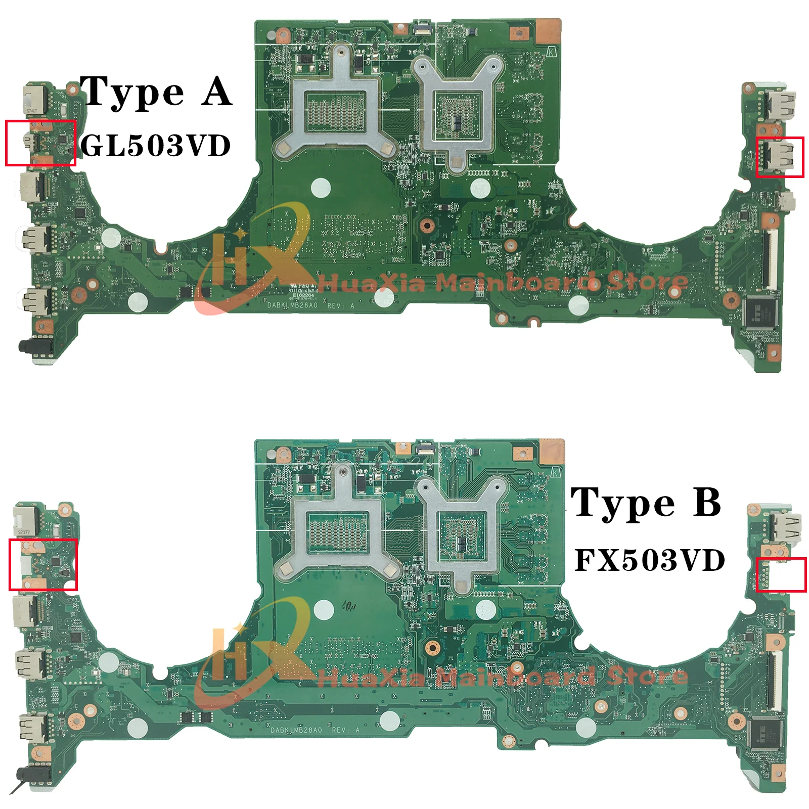 Imagem -03 - Placa-mãe do Portátil para Asus Fx63vd Fx503vd Gl503v Fx503vd Zx63v S5a Fz63vd i5 i7 Gtx1050 Gtx1050ti V4g V2g