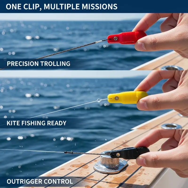 Fishing Outrigger Trolling Release Clip Heavy Duty Wearproof Downrigger Clip Suitable for Kayak Boat Deep Sea Fishing