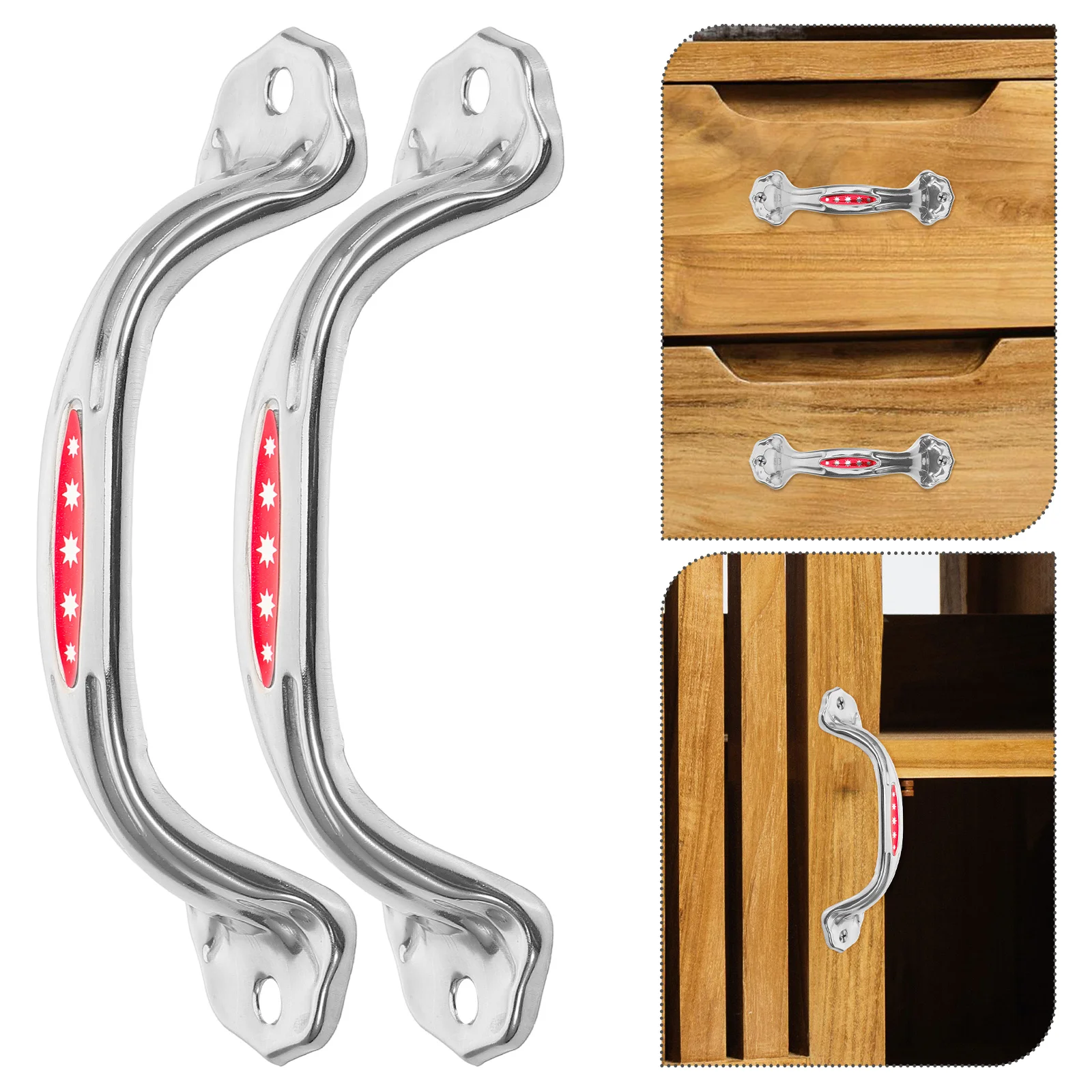 

10Pcs Stainless Steel Handle Vintage Chest Pull for Wardrobe Door Drawer Metal Handle Replacement Industrial Equipment Garage