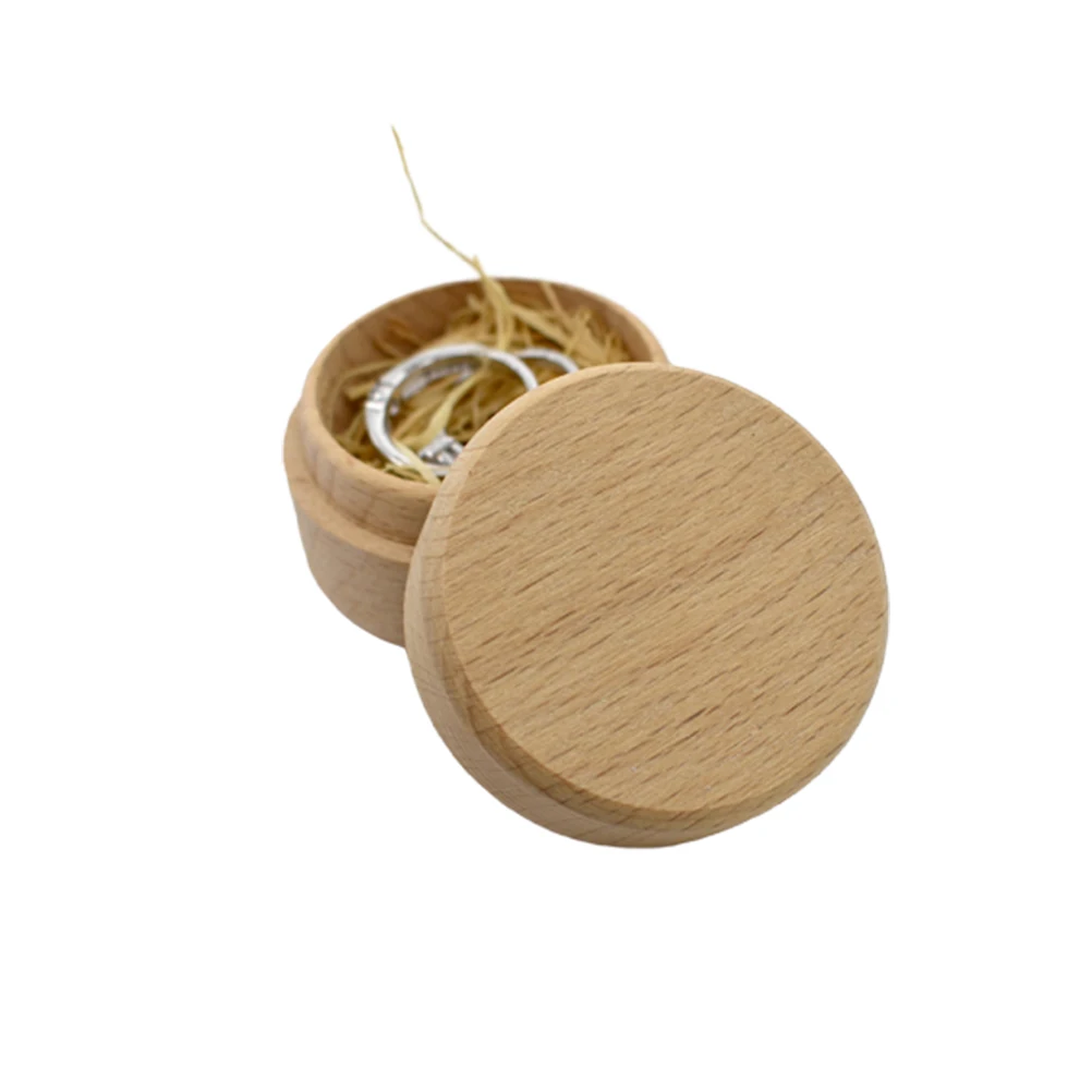 

Durable Wooden Ring Box Linen Jewelry Organizer Case with Smooth Surface Design Wooden Ring Box Jewelry Holder