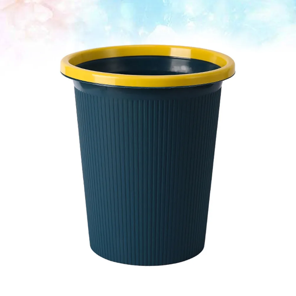 

2Pcs Medium Size 27x17.5x24.8cm Plastic Waste Bin Dark Blue Anti-Impact Garbage Container Bag Ring for Kitchen
