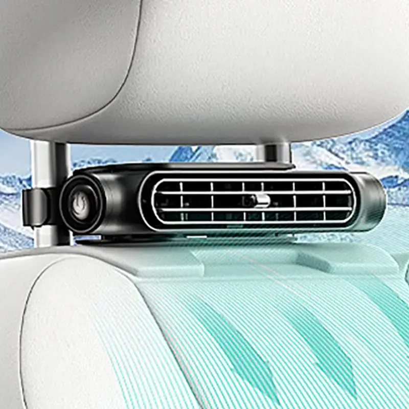 

Portable Car Seat Fan Cooling Front Rear Seat Passenge Powered Car Headrest Cooling Air Fan Adjustable Strap Car Interior Fan