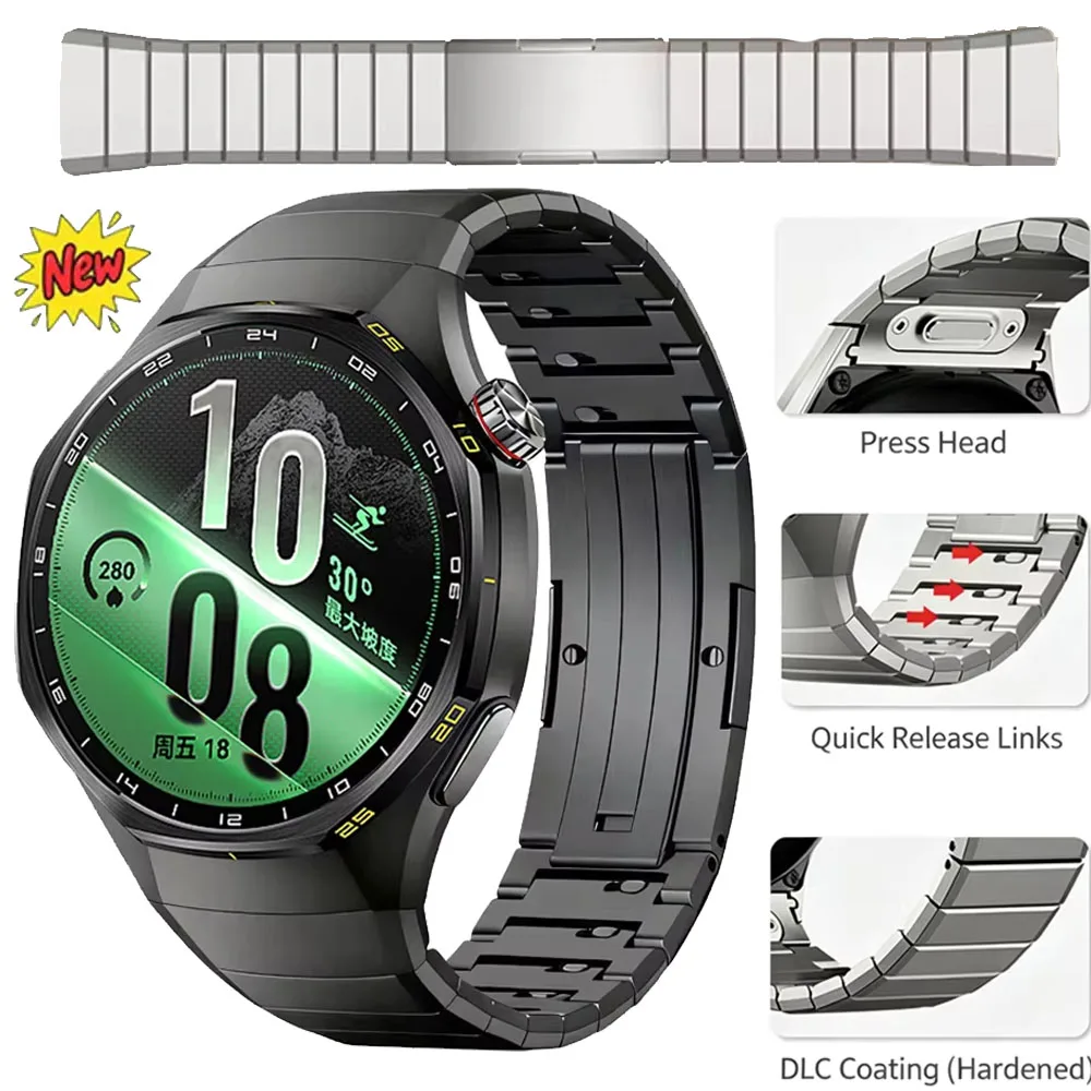 Official No Gap Titanium Alloy Strap for Huawei Watch GT7 Pro GT6 Pro 46mm Quick Fit Luxurious Breathable Bracelet Accessories