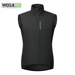 WOSAWE Women Reflective Cycling Vest Solid Woven Sportswear Men Cycling Windbreaker Water Repellent Windproof MTB Bike Jacket