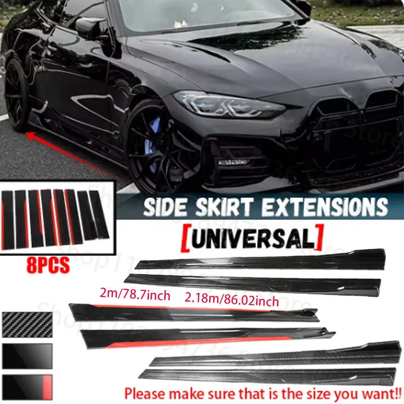 

Universal Car Side Skirt 8 Pcs Winglet Splitters Lip Side Spoiler For BMW For Audi For VW For Honda For Benz FOR TOYOTA FOR FORD