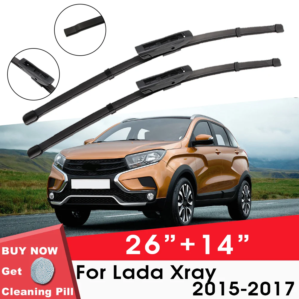 Car Wiper Blade Front Window Windshield Rubber Silicon Gel Refill Wiper For Lada Xray 2015-2017 26