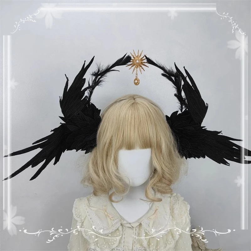 اليدوية أجنحة الملاك ريشة الشعر هوب أبيض وأسود مزدوج اللون اضافية أجنحة كبيرة التصوير الفوتوغرافي عرض الأزياء التصوير الفوتوغرافي
