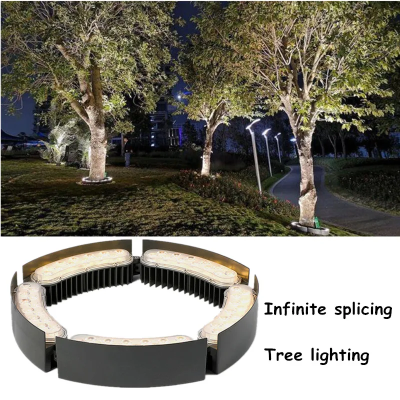 

Ring Splicing Tree Lights LED Outdoor Waterproof Garden Villa Light Landscape Garden Lighting Spotlights Backlight for Trees 12W