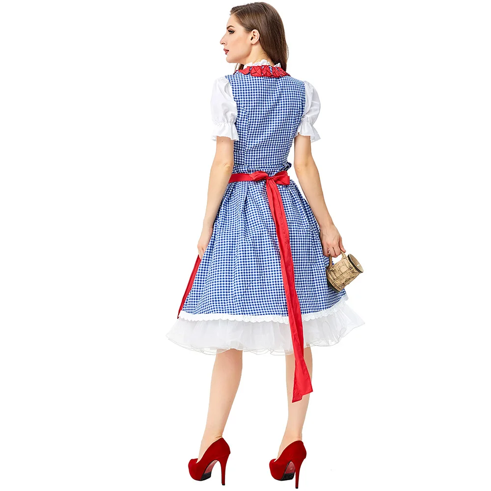 Vrouwen Traditionele Bavarische Dirndl Jurk Met Schort Octoberfest Oktoberfest Bier Wench Kostuum