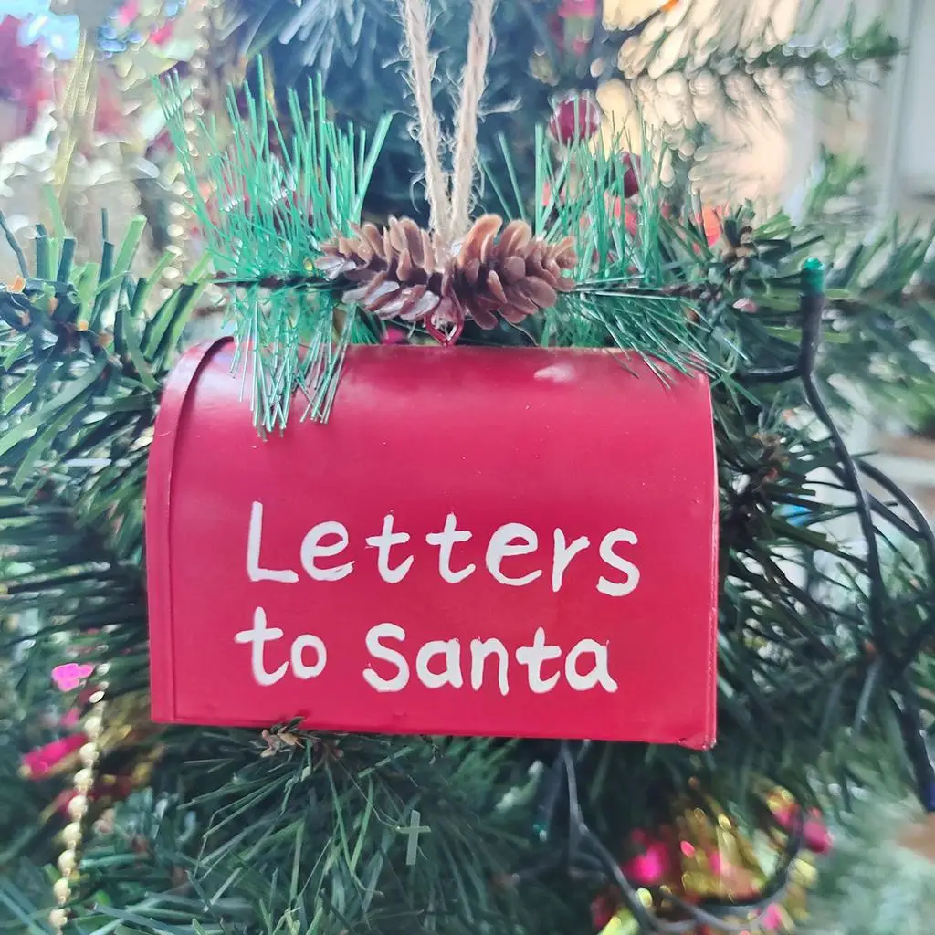 Metal Mailbox Decoration Christmas Mailbox Pendant for Christmas Tree Accessories