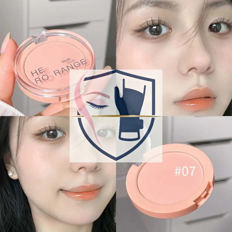 【HERORANGE 】لوحة أحمر خدود للوجه تدوم طويلاً ومقاومة للماء وبودرة أحمر خدود غير لامعة لتحديد الخدين ومستحضرات التجميل والسفر