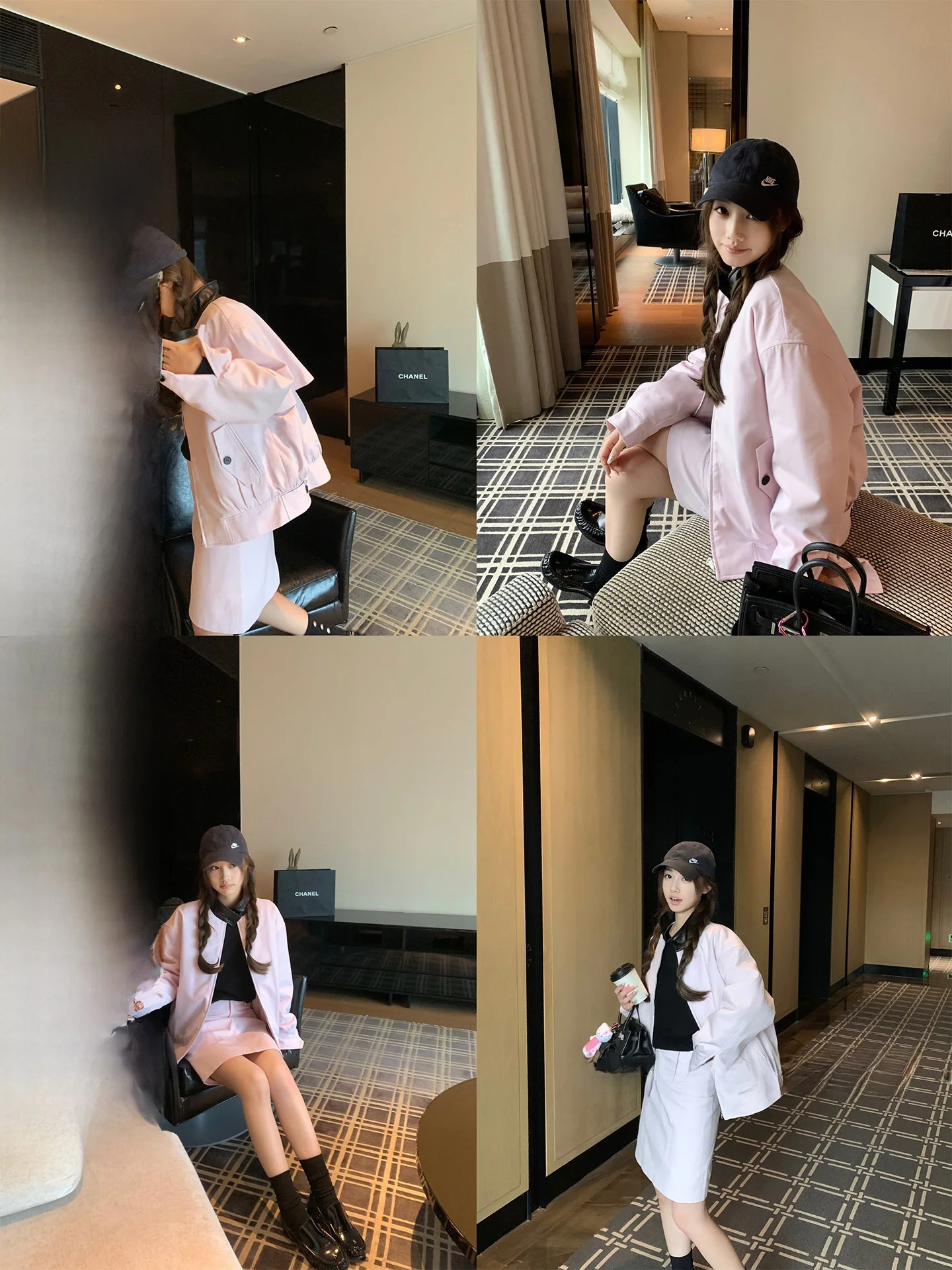 

Bankelili Autumn Winter Cotton Jaet ort Skirt Set Women's Faion Contrast Color School Return orm Casual Sle