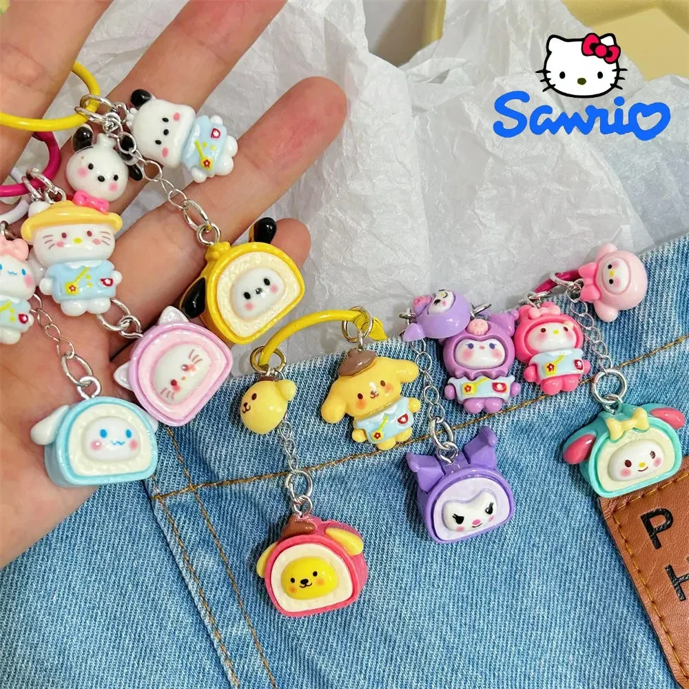 

Kawaii Sanrio Hello Kitty Keychain Anime Cartoon My Melody Kuromi Pochacco Cinnamoroll Cute Bag Pendant Accessory Girl Toy Gift