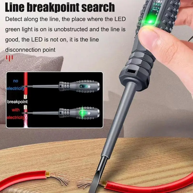 2-in-1 Screwdriver Electricity Detector Light Display Voltage Test Pen Electricity Detection Screwdriver Tool Prefix/CrossHead