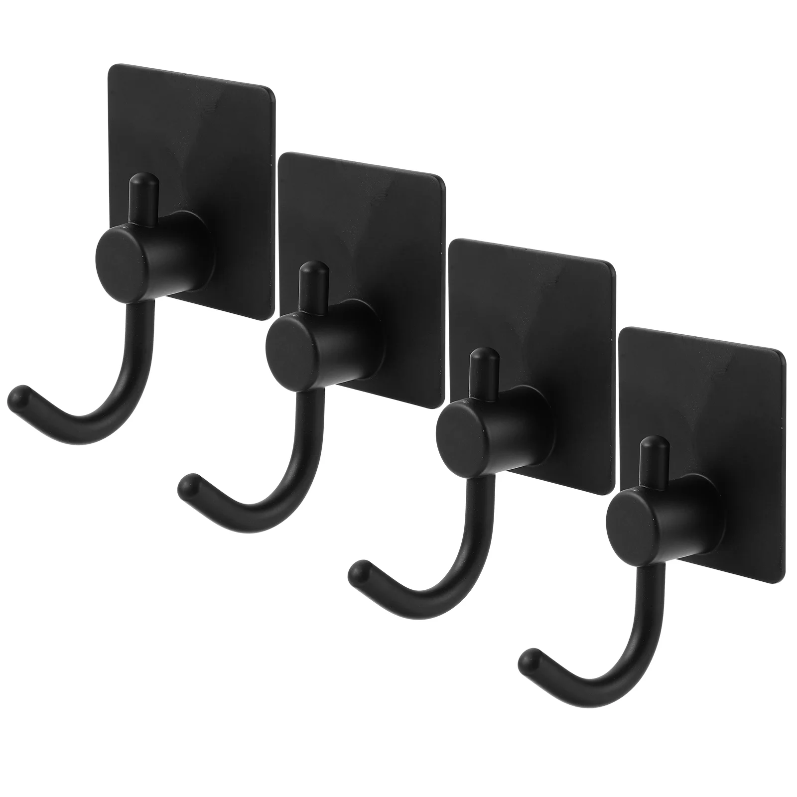 

4 Pcs Sticky Hanger for Kitchen Heavy Duty Wall Hooks Stainless Steel Self-Adhesive Door Hanging 4pcs (Black Pack) Towels