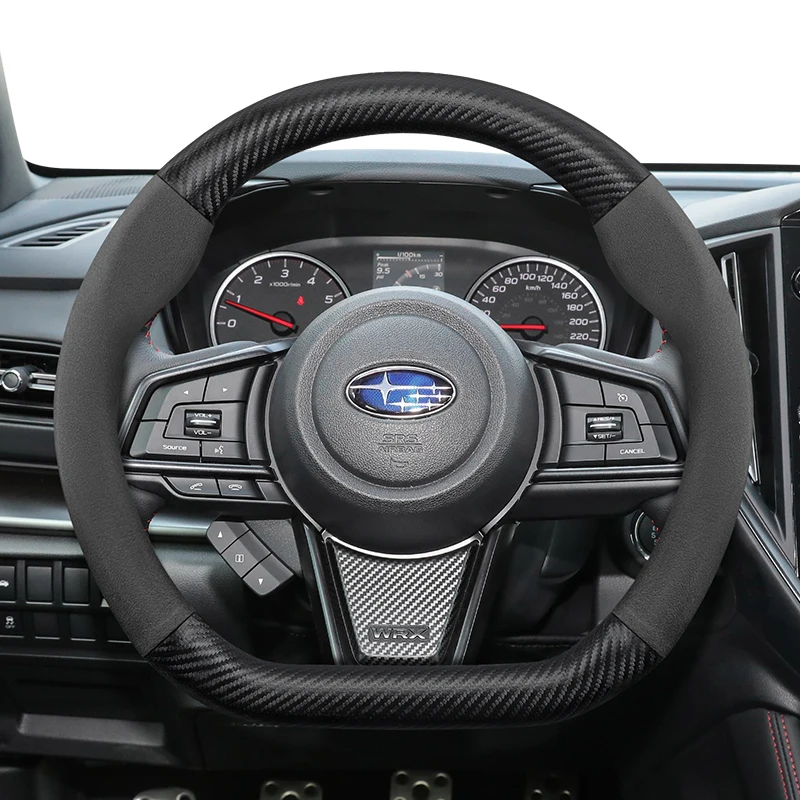 لسوبارو الجلد المدبوغ ألياف الكربون بولي Leather الجلود غطاء عجلة القيادة صالح امبريزا فورستر 2025 Sh Levorg Sk Xv Sj Wrx Outback Legacy