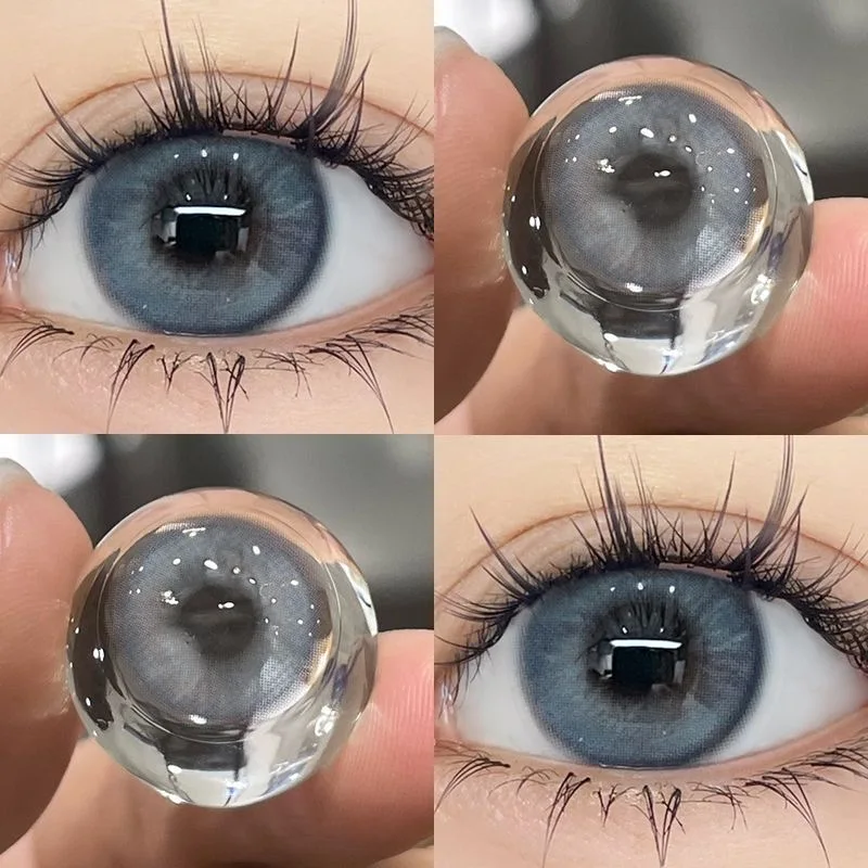 DuoXiu 1Pair Contact Lens eye Colored Purple Pupil Blue Lenses Large Diameter DIA:14.5 Prescription Myopia Degree -0.00 to -8.00