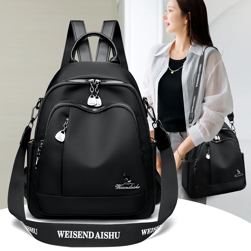 

Элитная женская вместительная водонепроницаемая сумка-рюкзак для мам, модная дорожная сумка в американском ретро-стиле, двойная наплечная сумка