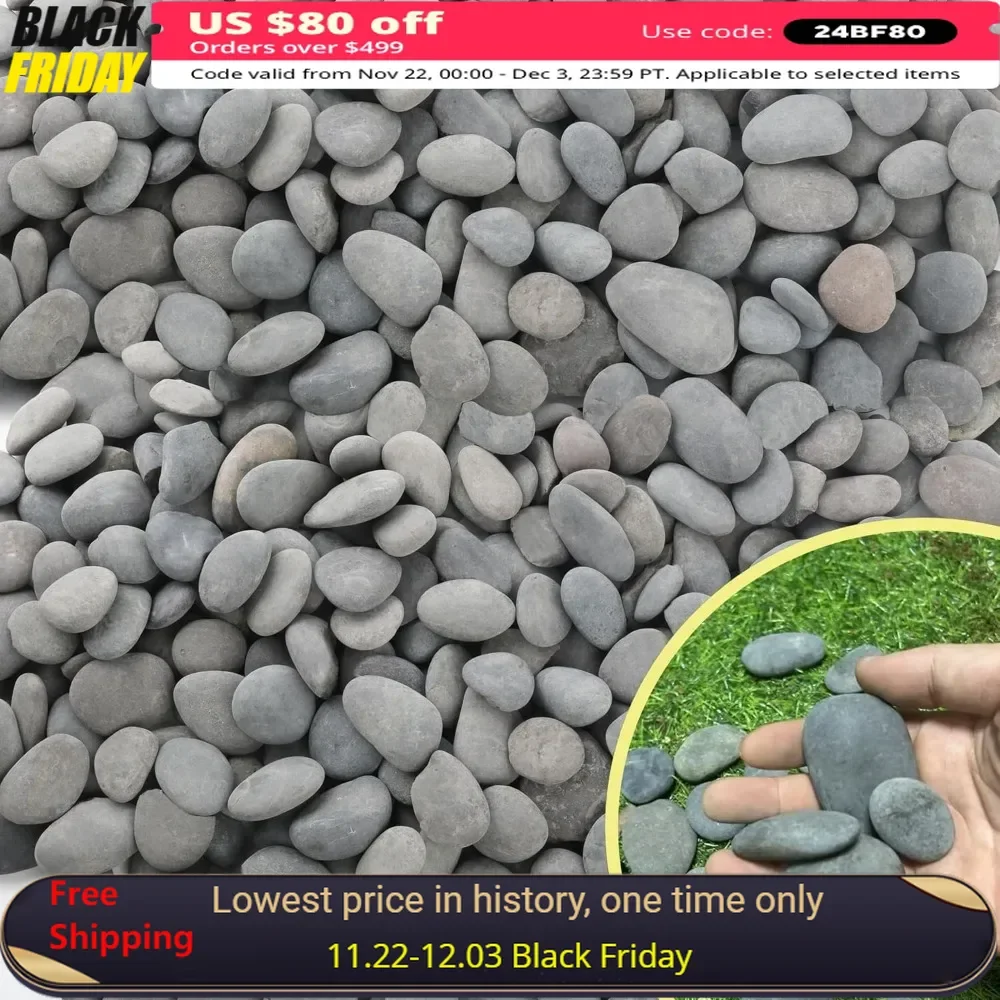 45LB 1Inch - 2Inch Decorative Pebble for Plants,Potting,Garden Landscape Stone Paving Stone, Mexican Beach Decorative Pebble