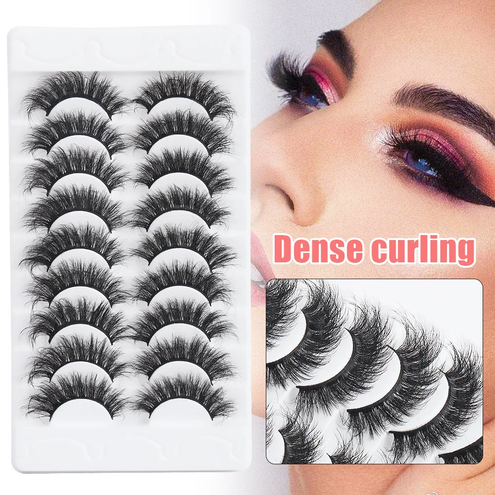 

New 9 Pairs of Fried Eyelashes False Eyelashes Thick Simulated Curled Short Eyelashes Wholesale Make Up