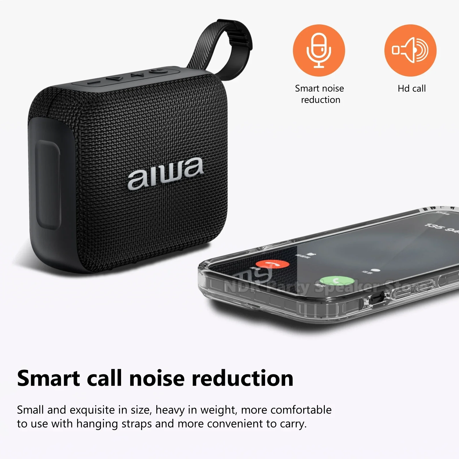 AH-17 alto-falante portátil com bluetooth 5.4, tws verdadeiro estéreo sem fio ao ar livre ipx4 à prova dwaterproof água subwoofer pesado, para chuveiro