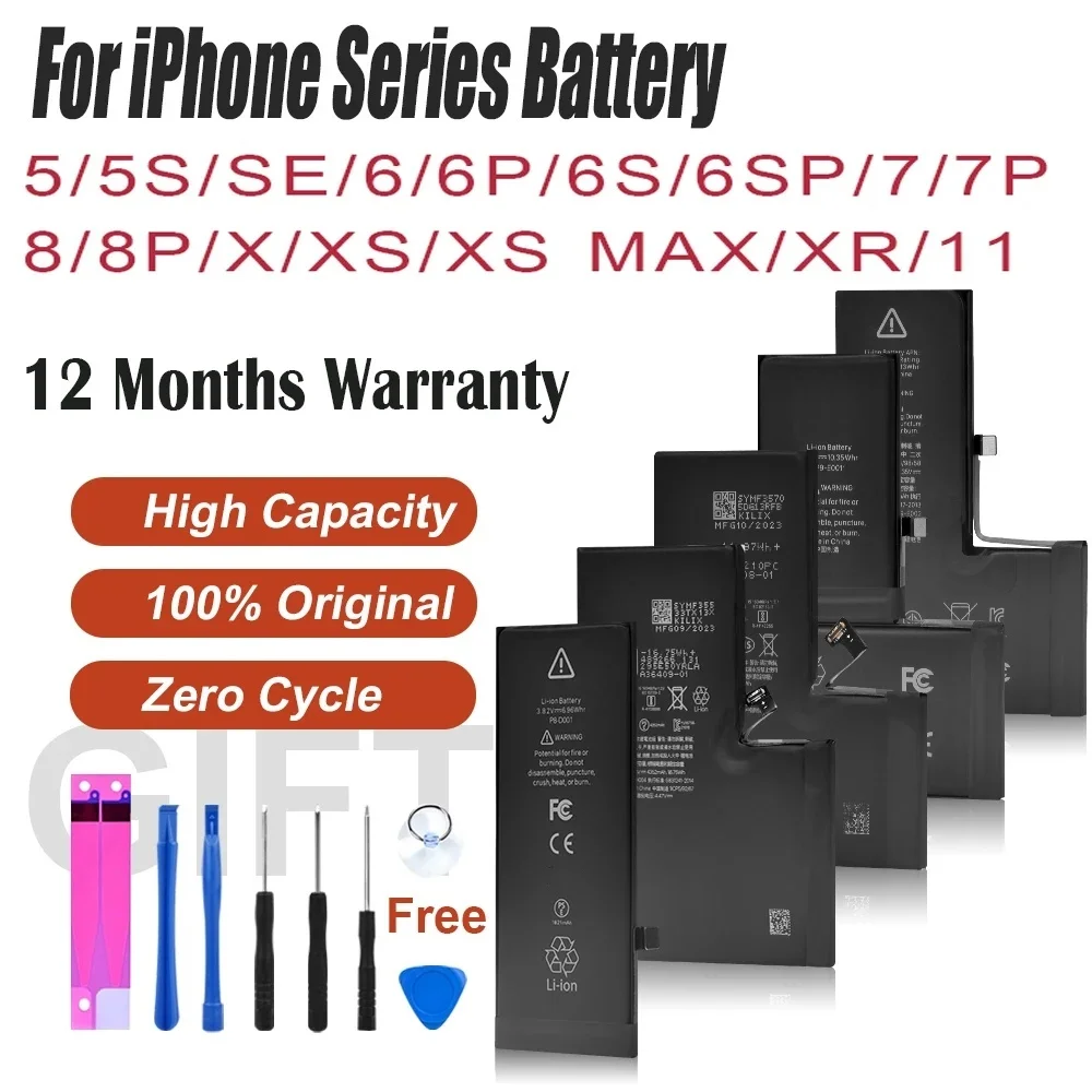 Zero-cycle High-quality Rechargeable Batterie For iPhone 6 6S 7 8 Plus X XS Max  11 12 13 Pro battery for iphone Lithium Battery