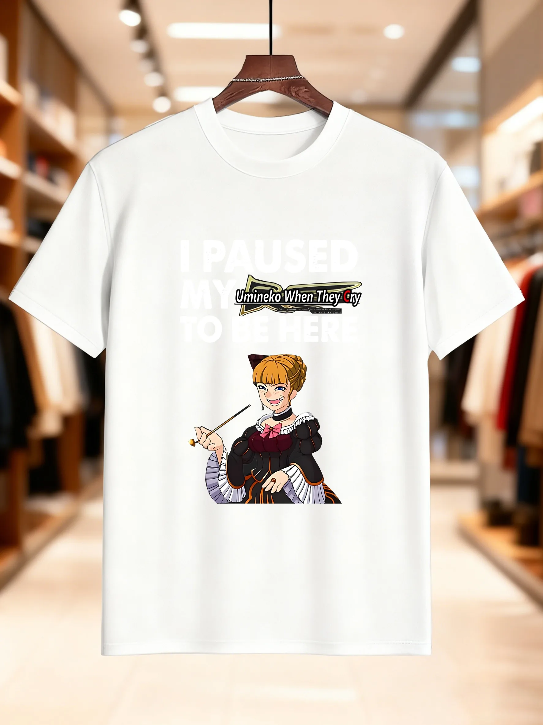 جديد وصول أزياء أنيمي طباعة قصيرة الأكمام تي شيرت الرجال القطن الخالص تنفس مريحة عارضة ارتداء اليومي فتاة مع قبعة العصا #4