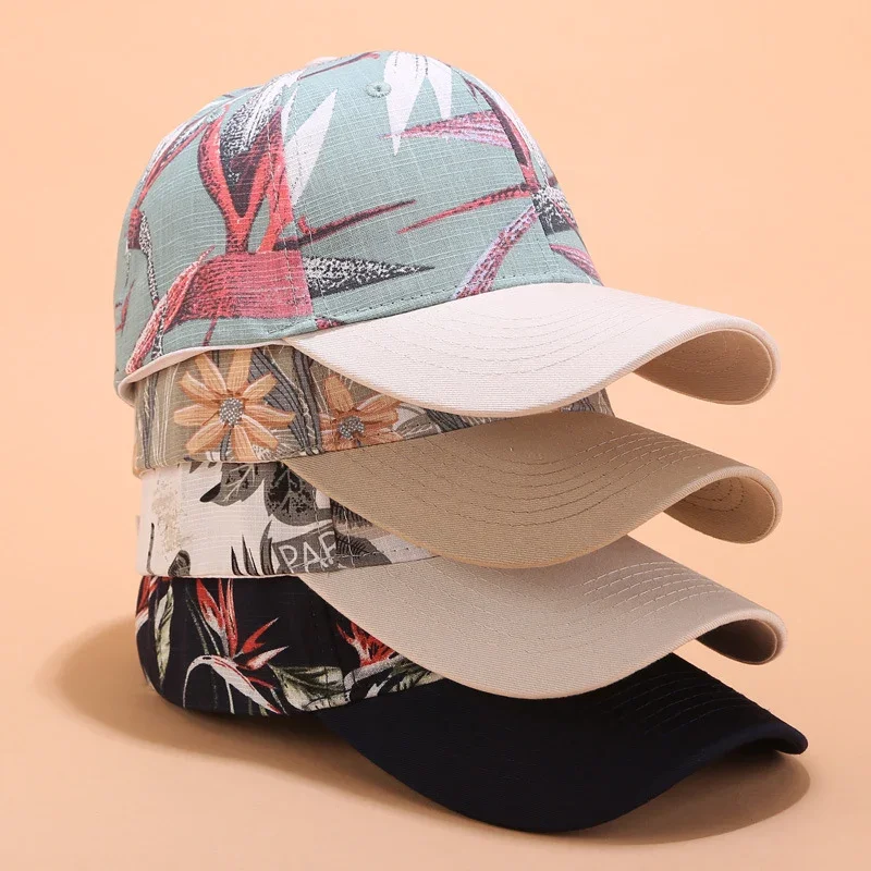 New Baseball Cap Women Flower Embroidery Sun Hats Spring Summer Girls Adjustable Snapback Visor Caps Cap for Women