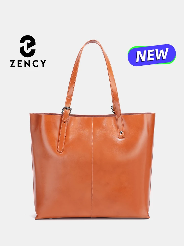 

Zency Fashion Brown 100% Genuine Leather Women Handbag Large Capacity Black Shoulder Bag Tote Purses Shopper Bag 2025 Coffee Bag