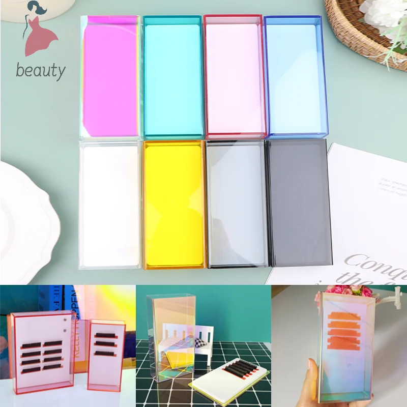 Storage Box Single Layer Acrylic Volume Lash Extension Display Eyelash Extension Glue Pallet Holder Storage Box For Individual