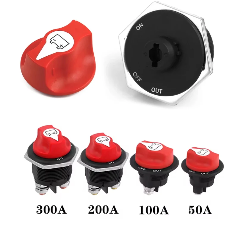 Automotive Power Rotary Disconnect Switch Truck Marine Boat RV Safety Cutoff Isolator Power Disconnect 50A/100A/300A  Auto Parts