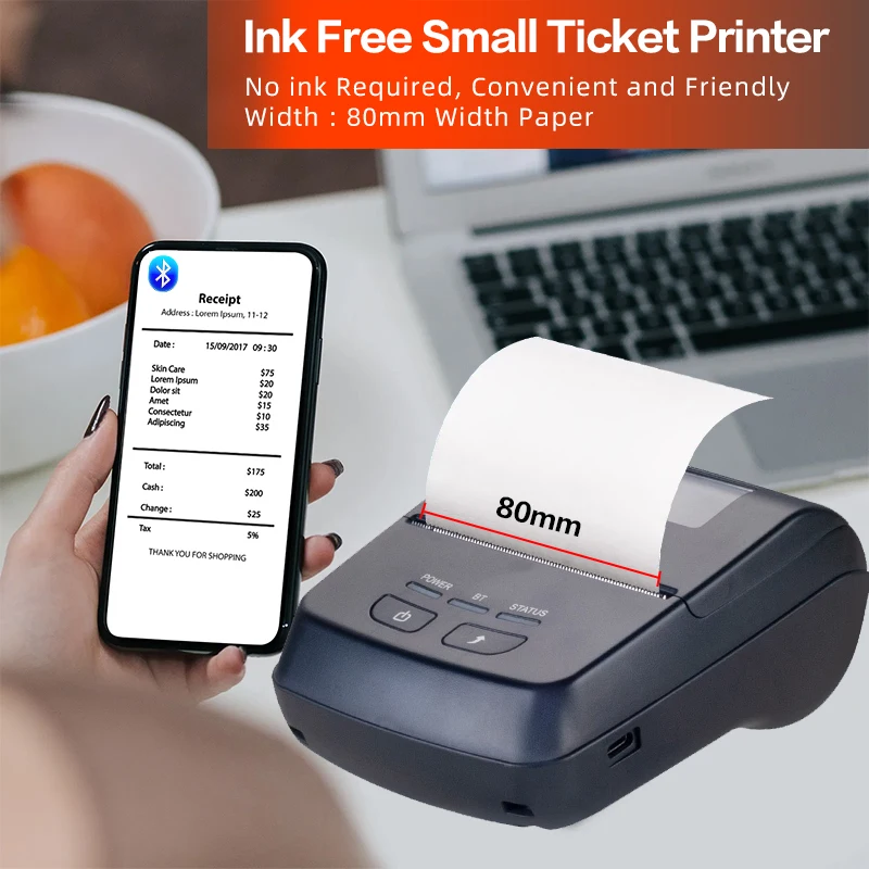 Xprinter Mini 80mm Thermal Printers Wireless Portable Receipt Printer Thermal Bluetooth Mobile Phone Android POS PC Pocket Bill