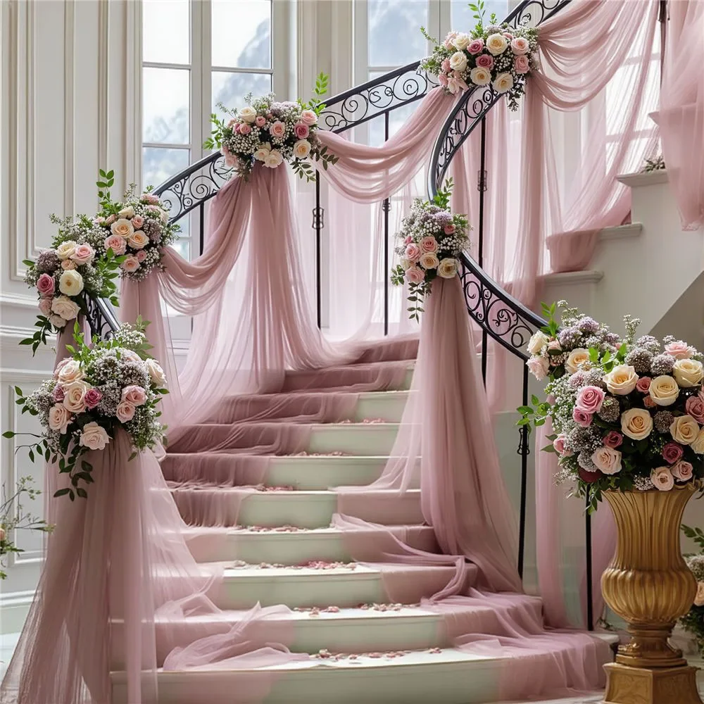 Tissu de drapage pour arche de mariage 3-10M, toile de fond en tulle pour réception de mariage, fête d'anniversaire, douche nuptiale, décoration de plafond