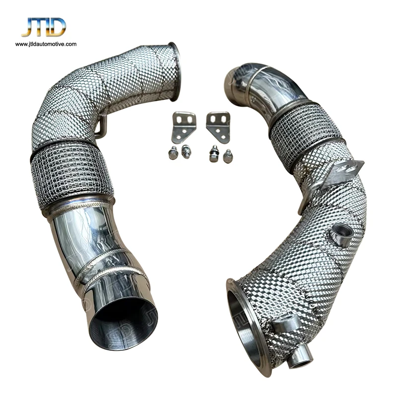 JTLD Hot sale performance stainless steel Racing exhaust Downpipe for BMW F10 M5 With Heat Shield