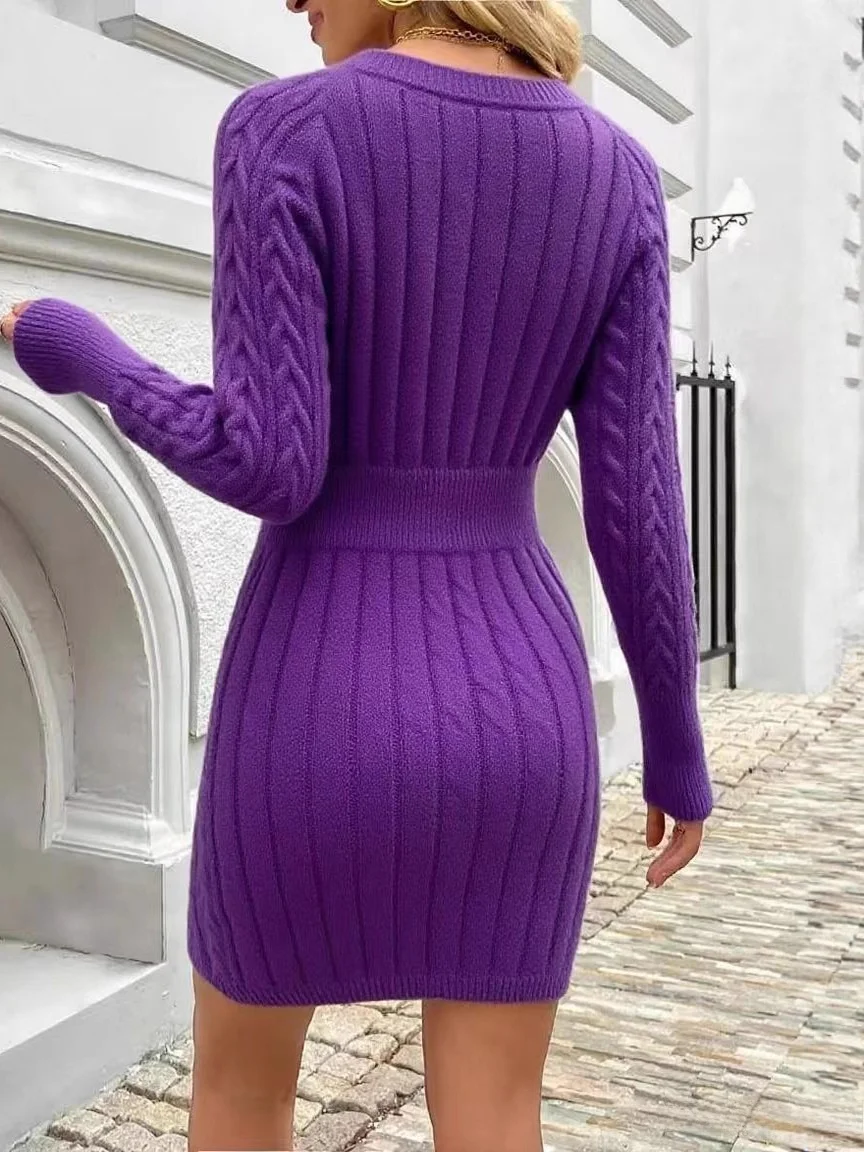 Camisola de malha feminina saia redonda ne longa camada base sve fadable fino ajuste envoltório em torno da saia confortável poliéster