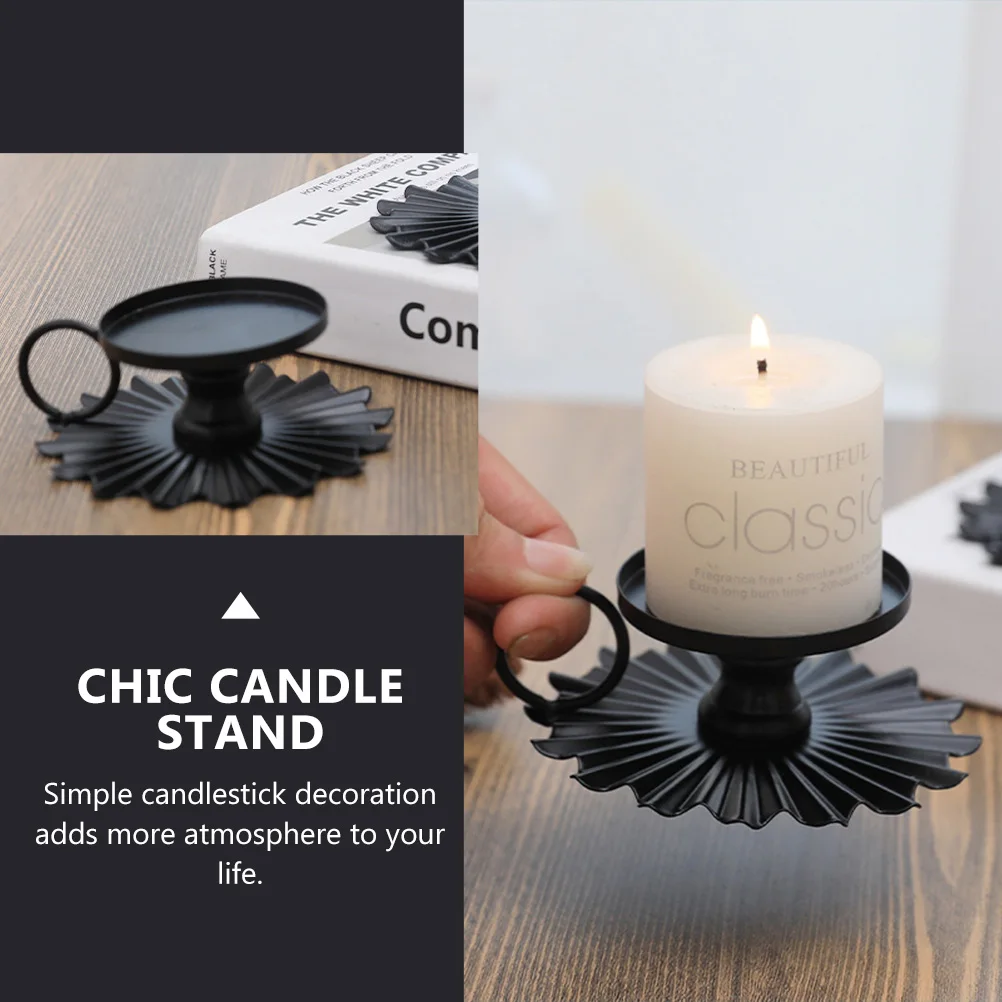

2pcs Creative Candlesticks Premium Iron Material Portable Holders For Home Decor Desktop Decoration Stand Decors