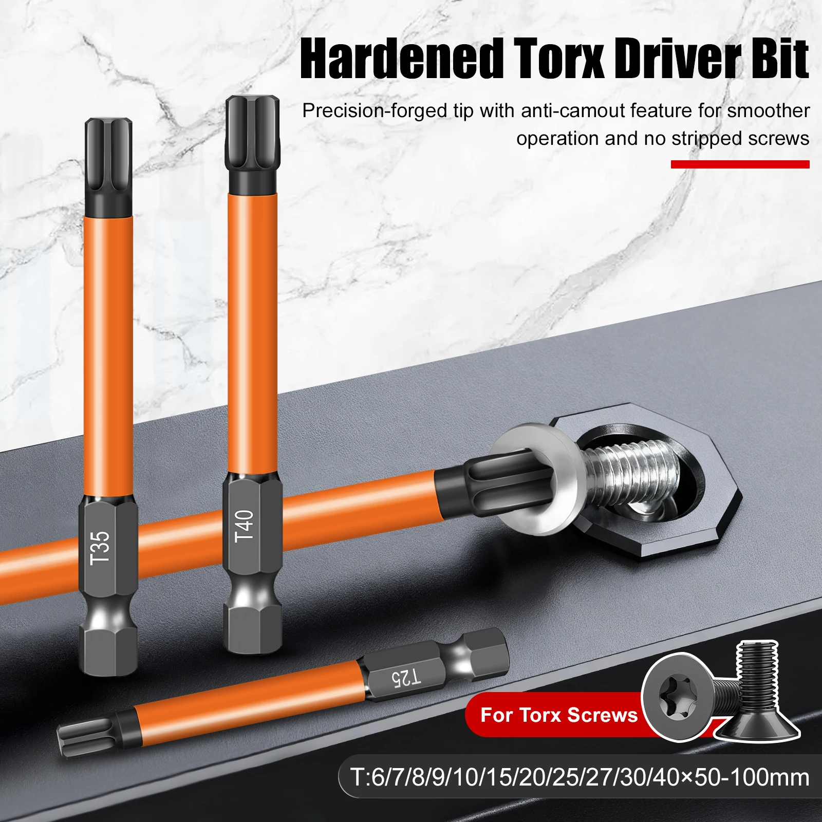 Juego de brocas para electricista profesional, 4 tipos, antideslizante camuflaje, acero S2 PH2 Hex FPH2 Torx, varios tamaños