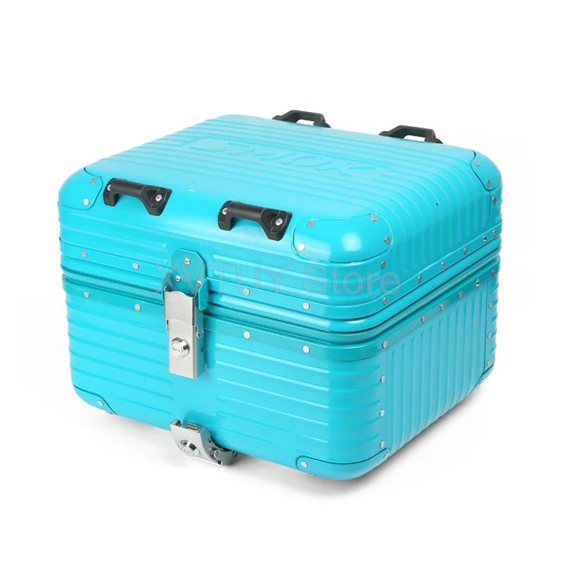 

Universal Round Corner Motorcycle Trunk 46L Rear Top Helmet Luggage Case Scooter Electric Vehicle Waterproof Tool Tail Box