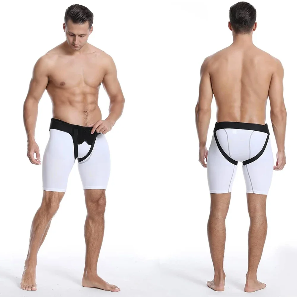1Pc Breathable Hernia Support Belt Truss Left Right Side Groin Brace with Removable Compression Pads Pre Post Surgical Care view 5