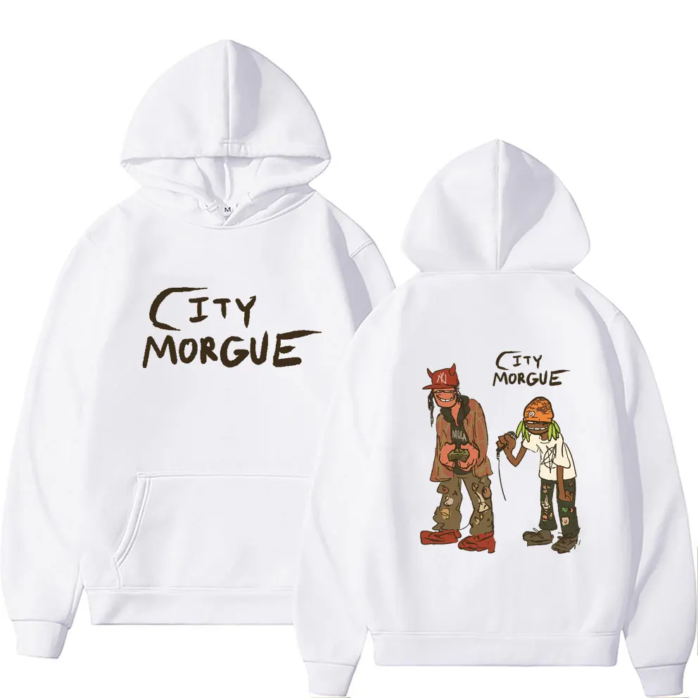Homens e mulheres ZillaKami desenhos animados com capuz extragrande, moletom de manga comprida, velo, algodão, Hip Hop, morgue da cidade