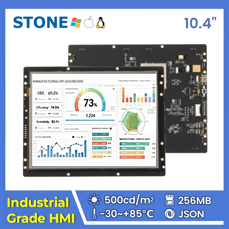 STONE I 10.4 inch Industrial HMI Display Panel TFT LCD with Resistive Touch Screen RS232/RS422/RS485/TTL 800*600 for Arduino