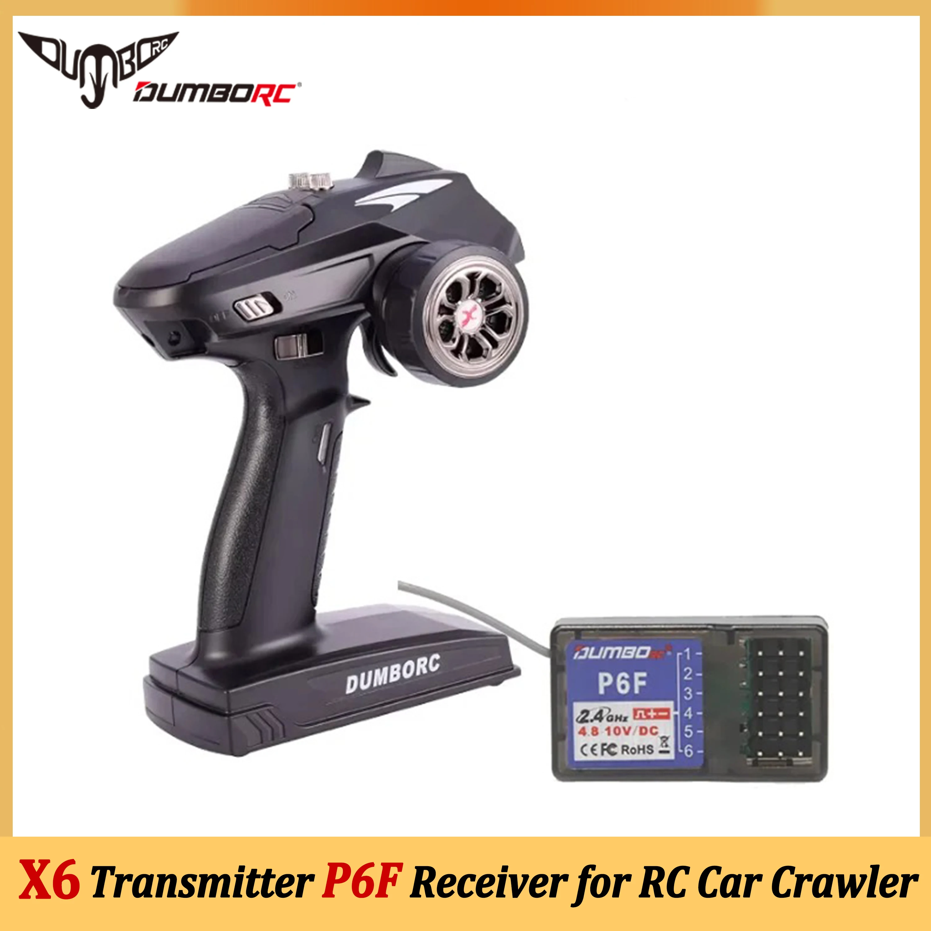 Nadajnik DUMBORC X6 2.4G 6CH z odbiornikiem P6F, pilot zdalnego sterowania do samochodów RC, robotów, łodzi, modeli Wltoys Axial SCX10 D90, części do zabawek
